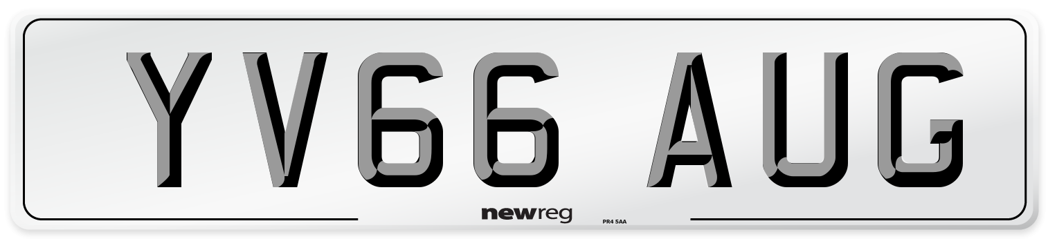 YV66 AUG Number Plate from New Reg